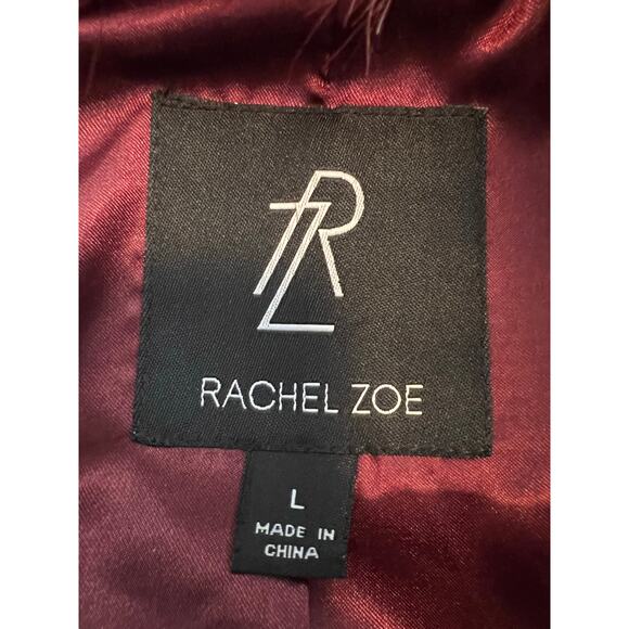 Rachel Zoe Faux Fur Burgundy Coat - Large - Picture 4 of 10